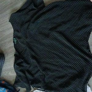 100 silk Ralph Lauren Polk a dot blouse